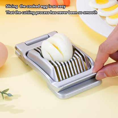 2 in 1 Set: Egg Slicer + Egg Shell Opener Peeler Tool for Hard Boiled Eggs | Stainless Steel Cutter, Aluminum Alloy Frame, for Egg Strawberry Mushroom Hot Dog Soft Fruit, Kitchen Tool Utensils, Cracker