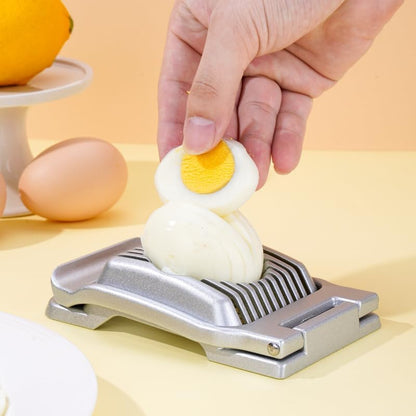 2 in 1 Set: Egg Slicer + Egg Shell Opener Peeler Tool for Hard Boiled Eggs | Stainless Steel Cutter, Aluminum Alloy Frame, for Egg Strawberry Mushroom Hot Dog Soft Fruit, Kitchen Tool Utensils, Cracker