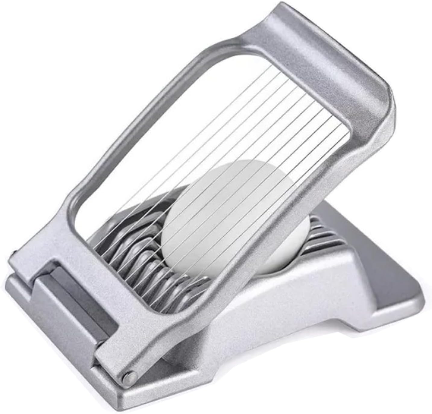 2 in 1 Set: Egg Slicer + Egg Shell Opener Peeler Tool for Hard Boiled Eggs | Stainless Steel Cutter, Aluminum Alloy Frame, for Egg Strawberry Mushroom Hot Dog Soft Fruit, Kitchen Tool Utensils, Cracker