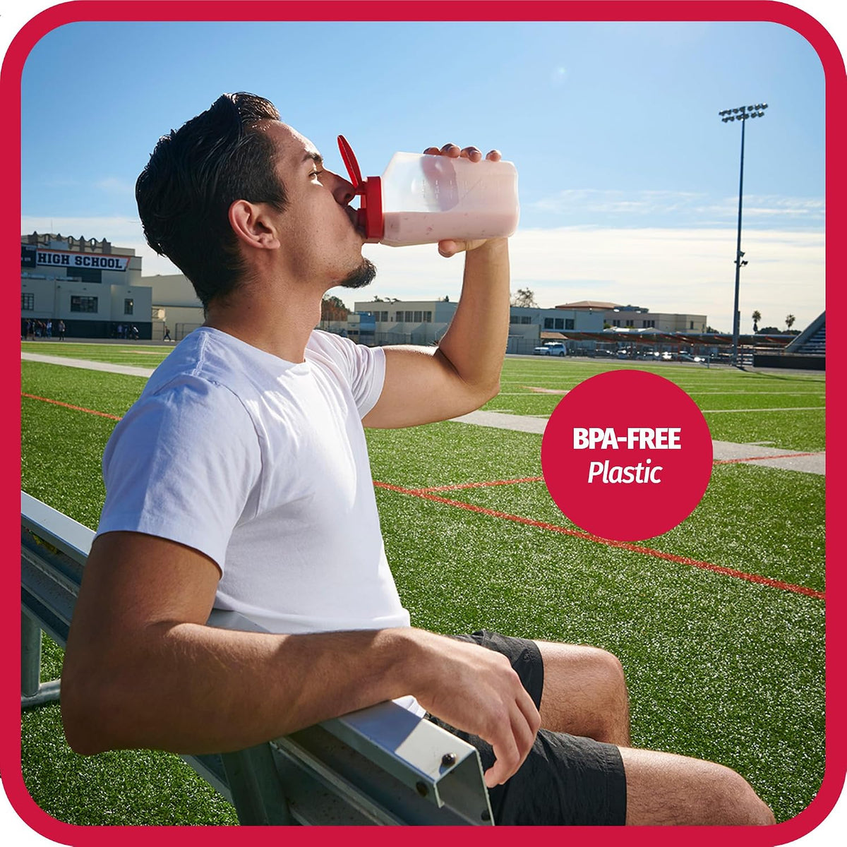 1 Quart Bottle with Snap Lock Easy-Pour Lid, BPA Free, Clear