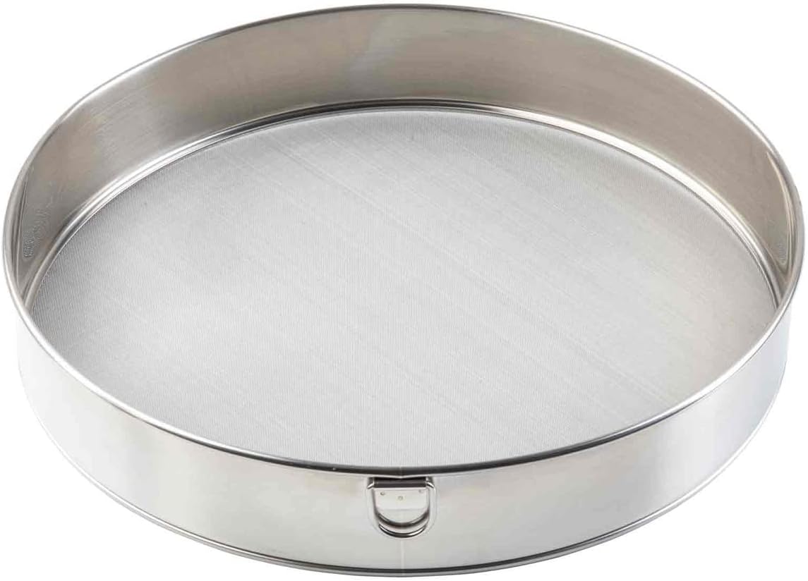 Fine Mesh Sieve Strainer, 12-Inch Round Ultra-Fine Stainless Steel Flour Filtering, Comfortable Handle, Baking, Food Prep and Cooking Tool for Foodservice, Restaurant and Home Use, 2" Deep