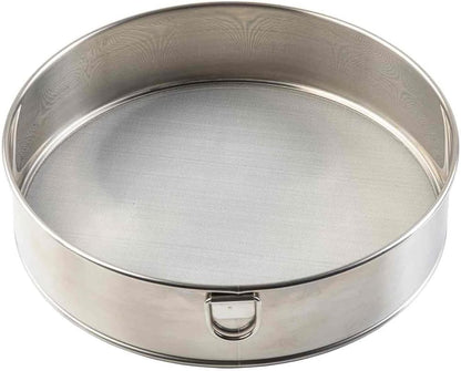 Fine Mesh Sieve Strainer, 12-Inch Round Ultra-Fine Stainless Steel Flour Filtering, Comfortable Handle, Baking, Food Prep and Cooking Tool for Foodservice, Restaurant and Home Use, 2" Deep