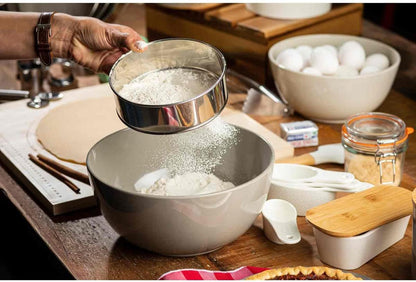 Fine Mesh Sieve Strainer, 12-Inch Round Ultra-Fine Stainless Steel Flour Filtering, Comfortable Handle, Baking, Food Prep and Cooking Tool for Foodservice, Restaurant and Home Use, 2" Deep