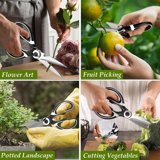 2 Pcs Multifunctional Garden Shears Flower Scissors | Premium Thickened Stainless Steel Gardening Floral Scissors Pruning Shears for Flower Bar Supplies Arrangement, Garden Tools