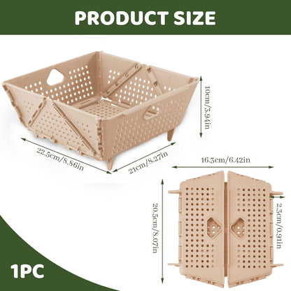 Plastic Collapsible Strainers and Colanders, Foldable Food Strainer for Kitchen, Space-Saving Folding Drain Basket Bowl for Pasta Fruit Vegetables Drainage Storage Dishwasher (Green)