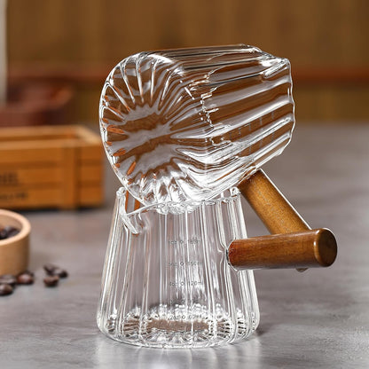 Espresso Cups With Wood Handle 6oz, Espresso Accessories, Milk Frothing Pitcher, Glass Measuring Cup, Shot Glass
