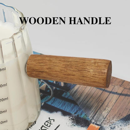Espresso Cups With Wood Handle 6oz, Espresso Accessories, Milk Frothing Pitcher, Glass Measuring Cup, Shot Glass