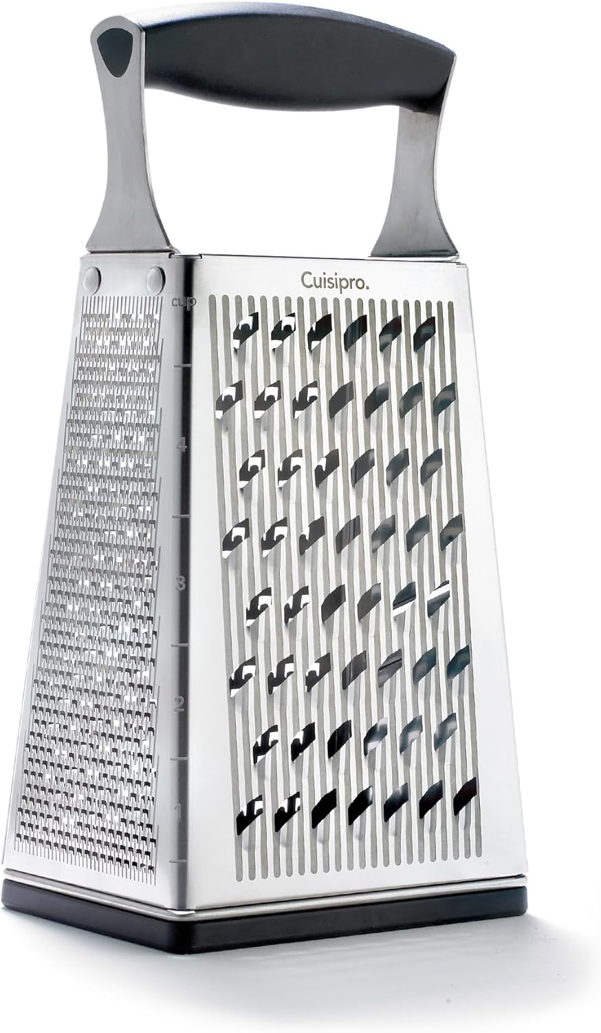 Stainless Steel Cheese Grater with Handle, 4 Sided Box Grater for Kitchen, Ginger Grater Dishwasher Safe, Fruit and Vegetables Slicer, Cheese Shredder for Potato, Chocolate, Parmesan, Ginger