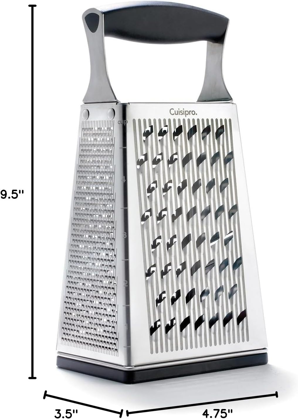 Stainless Steel Cheese Grater with Handle, 4 Sided Box Grater for Kitchen, Ginger Grater Dishwasher Safe, Fruit and Vegetables Slicer, Cheese Shredder for Potato, Chocolate, Parmesan, Ginger