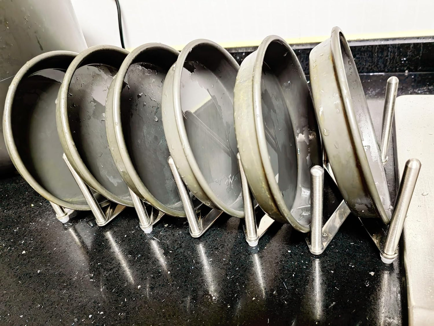 Pot Lid Organizer Pot Lid Holder Adjustable Pot Lid & Plate& Pans multipurpose Organizer Rack Holder Stainless Steel Dish Plate Drying Rack