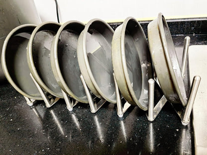 Pot Lid Organizer Pot Lid Holder Adjustable Pot Lid & Plate& Pans multipurpose Organizer Rack Holder Stainless Steel Dish Plate Drying Rack