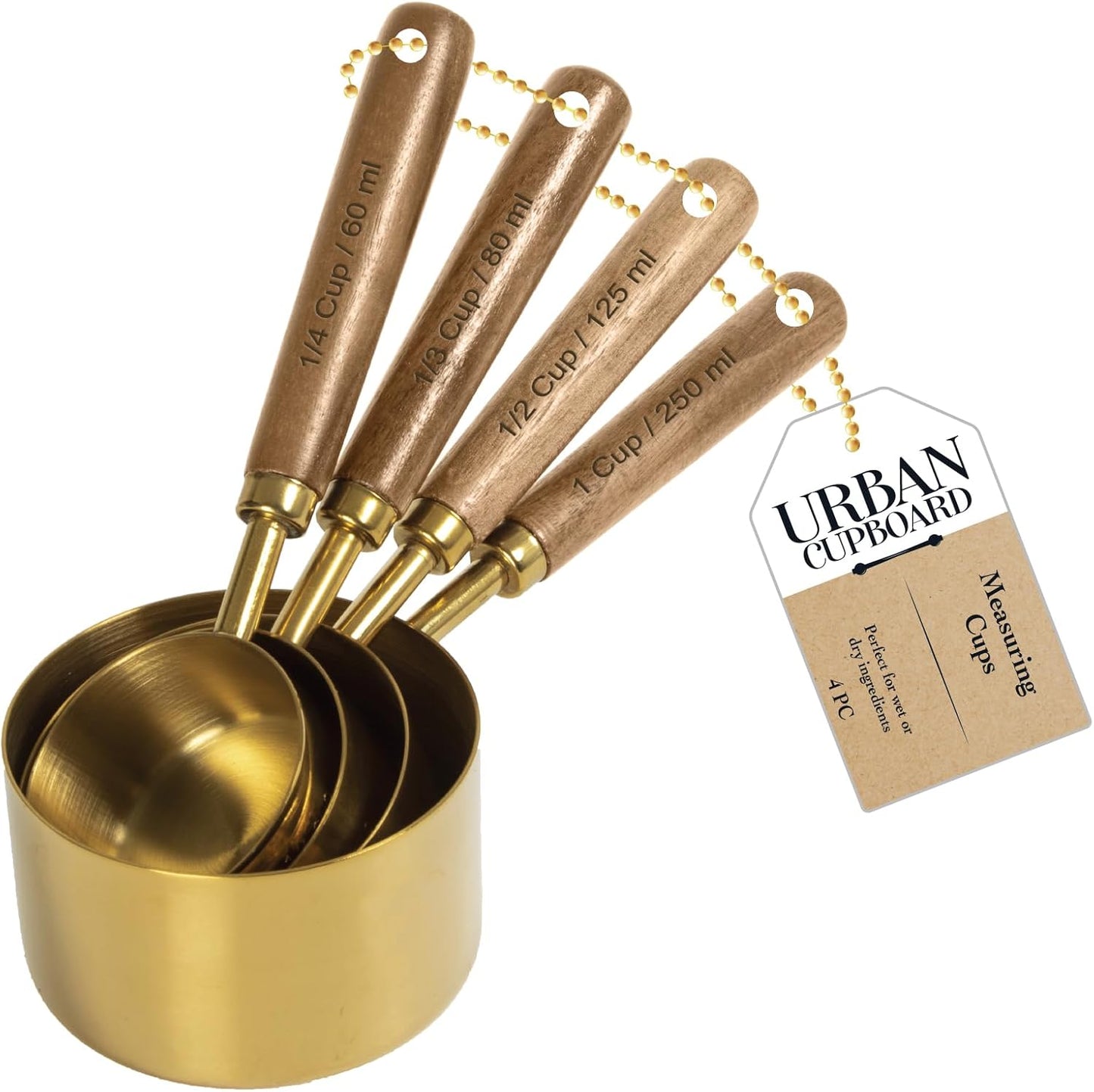 Measuring Spoons, Gold, Standard Measurements, 1 set