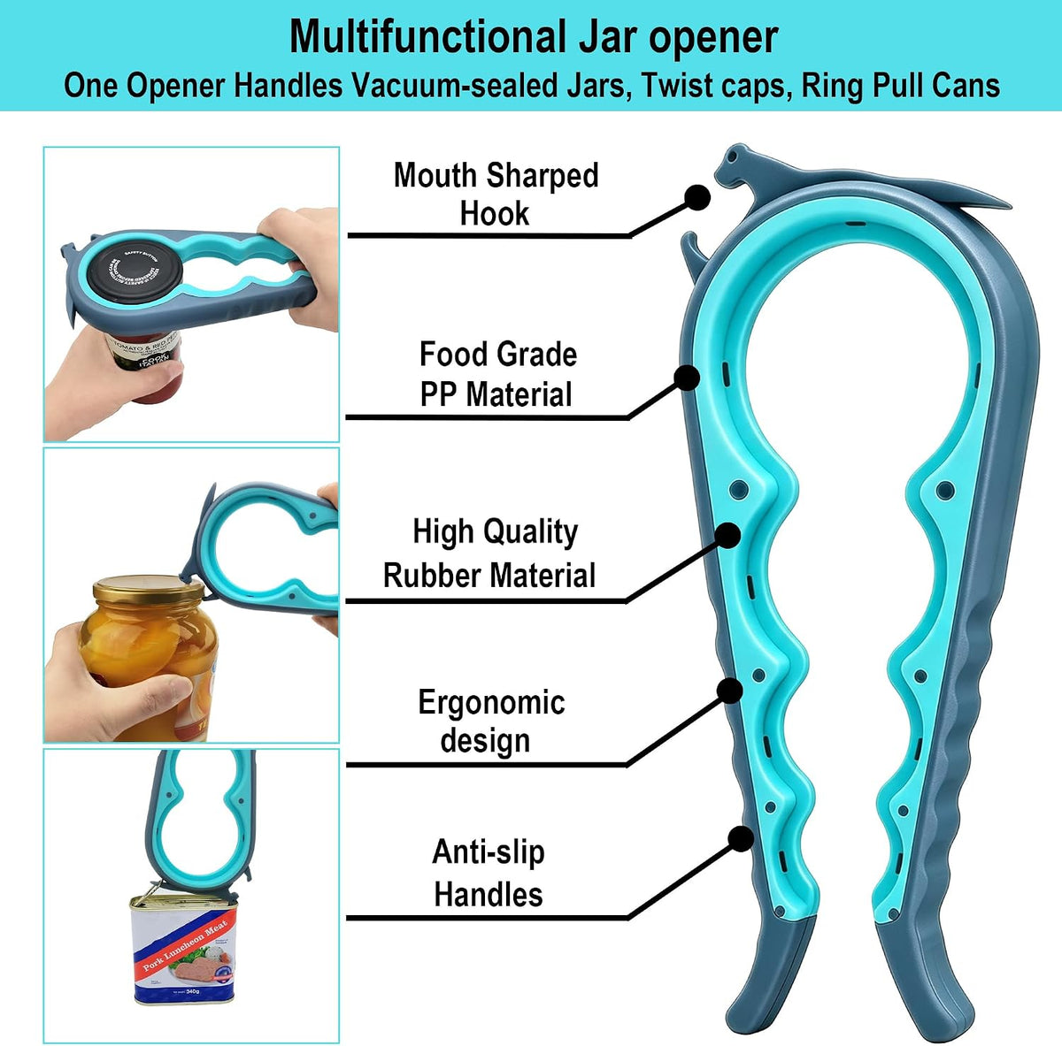 Jar Opener & Bottle Opener for Seniors with Arthritis, Weak Hands
