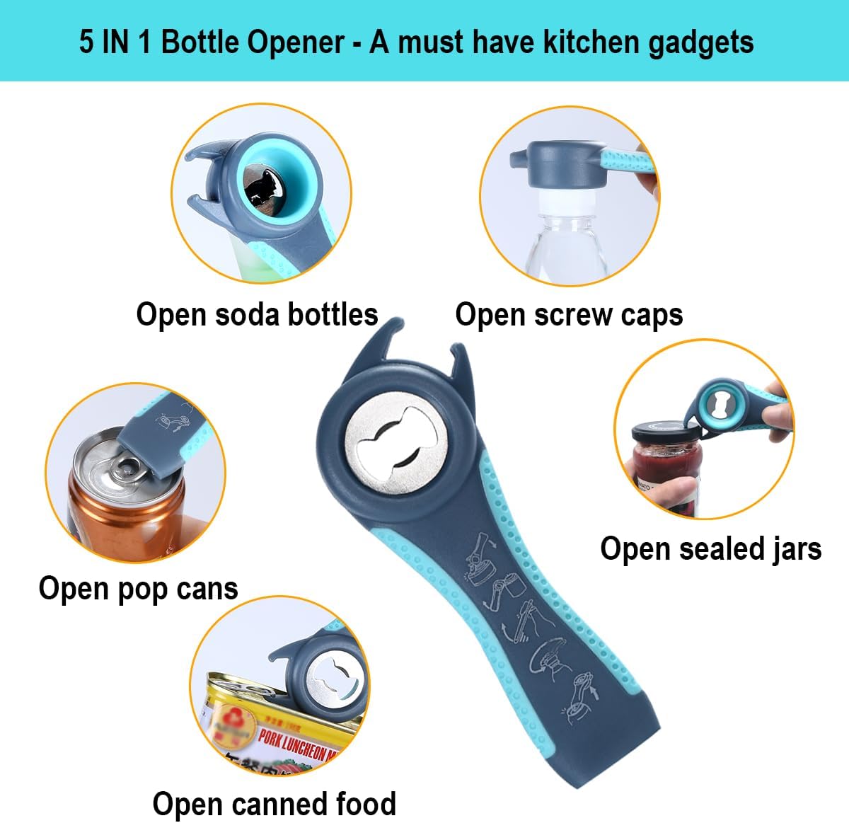 Jar Opener & Bottle Opener for Seniors with Arthritis, Weak Hands