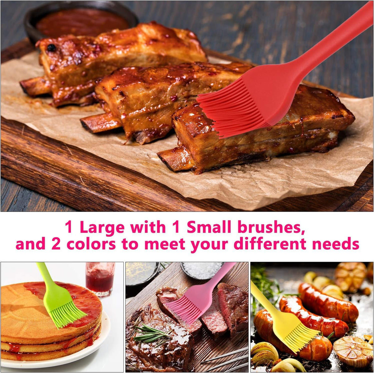 Silicone Basting Pastry Brush Set 2 Pack