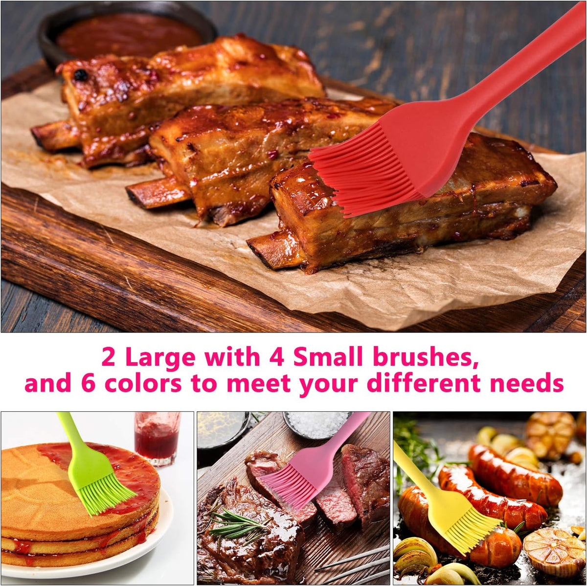 Silicone Basting Pastry Brush Set 2 Pack