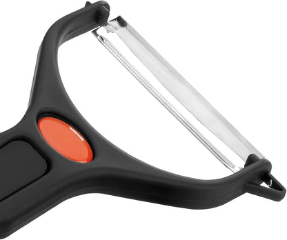 Julienne Slicer, Vegetable Peeler "Black Edition" - Quick and Easy Peeling, Quick Special - Coarse Serrated Stainless Steel Blade, Aluminium, Colour: Anthracite