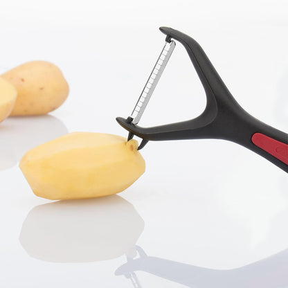 Julienne Slicer, Vegetable Peeler "Black Edition" - Quick and Easy Peeling, Quick Special - Coarse Serrated Stainless Steel Blade, Aluminium, Colour: Anthracite