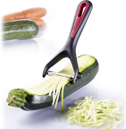 Julienne Slicer, Vegetable Peeler "Black Edition" - Quick and Easy Peeling, Quick Special - Coarse Serrated Stainless Steel Blade, Aluminium, Colour: Anthracite