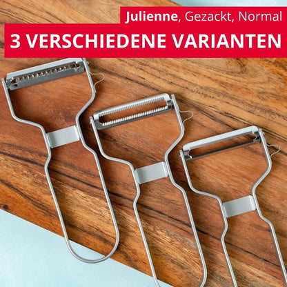 Julienne Slicer, Vegetable Peeler "Black Edition" - Quick and Easy Peeling, Quick Special - Coarse Serrated Stainless Steel Blade, Aluminium, Colour: Anthracite