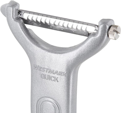 Julienne Slicer, Vegetable Peeler "Black Edition" - Quick and Easy Peeling, Quick Special - Coarse Serrated Stainless Steel Blade, Aluminium, Colour: Anthracite