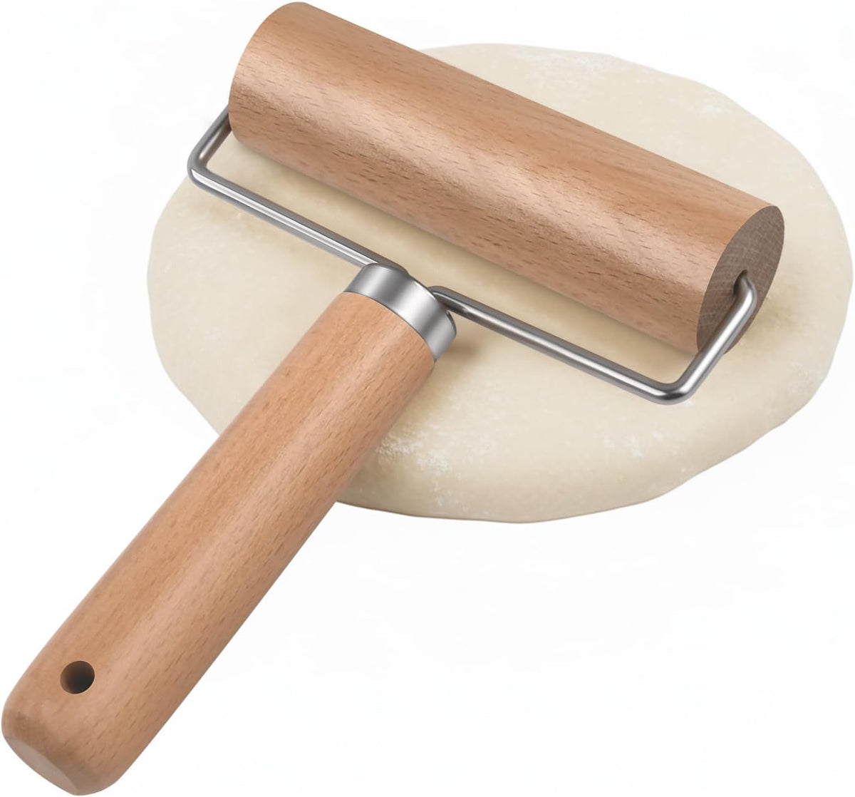 Small Rolling Pin with Handle, Wooden Dough Pastry Roller, Non-Stick Pizza Rollers, mini Dough Wood Roller for Home Kitchen Baking Cooking