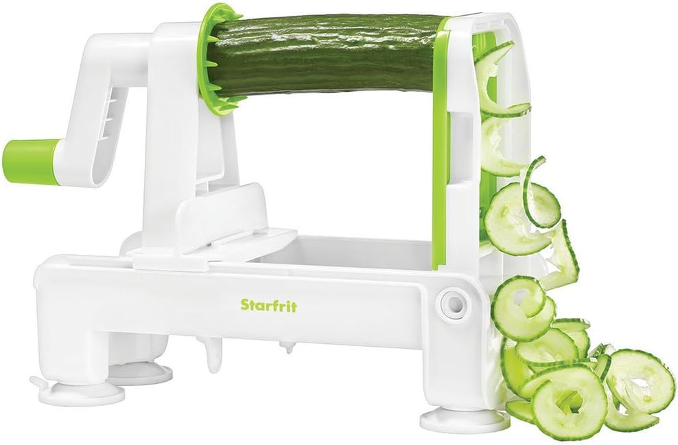 Pro Foldable Spiralizer - Create Healthy Veggie Noodles and Spiral Slices - 3 Blades - Collapses for Easy Storage
