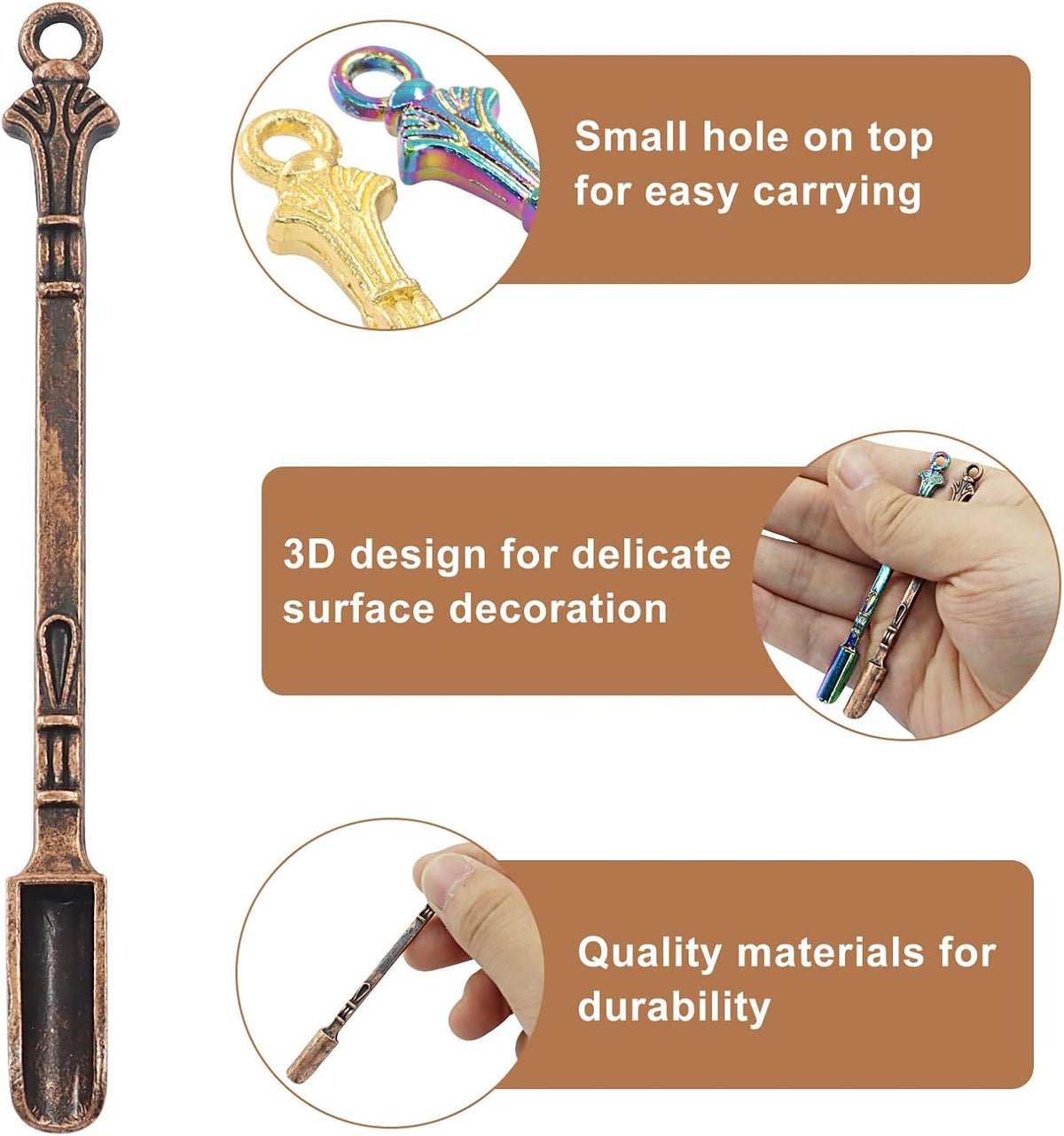 6 Pcs Mini Spoons, Colorful Metal Tiny Scoops, 3 Inch | Solid Metal Resists Bending, Colorful Finishes For Identification, Smooth Edges Protect Containers, Fits Spice Jars Bottles