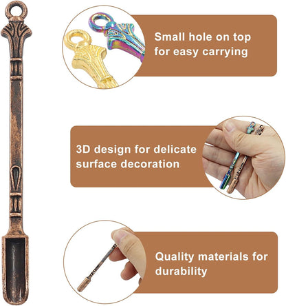 6 Pcs Mini Spoons, Colorful Metal Tiny Scoops, 3 Inch | Solid Metal Resists Bending, Colorful Finishes For Identification, Smooth Edges Protect Containers, Fits Spice Jars Bottles
