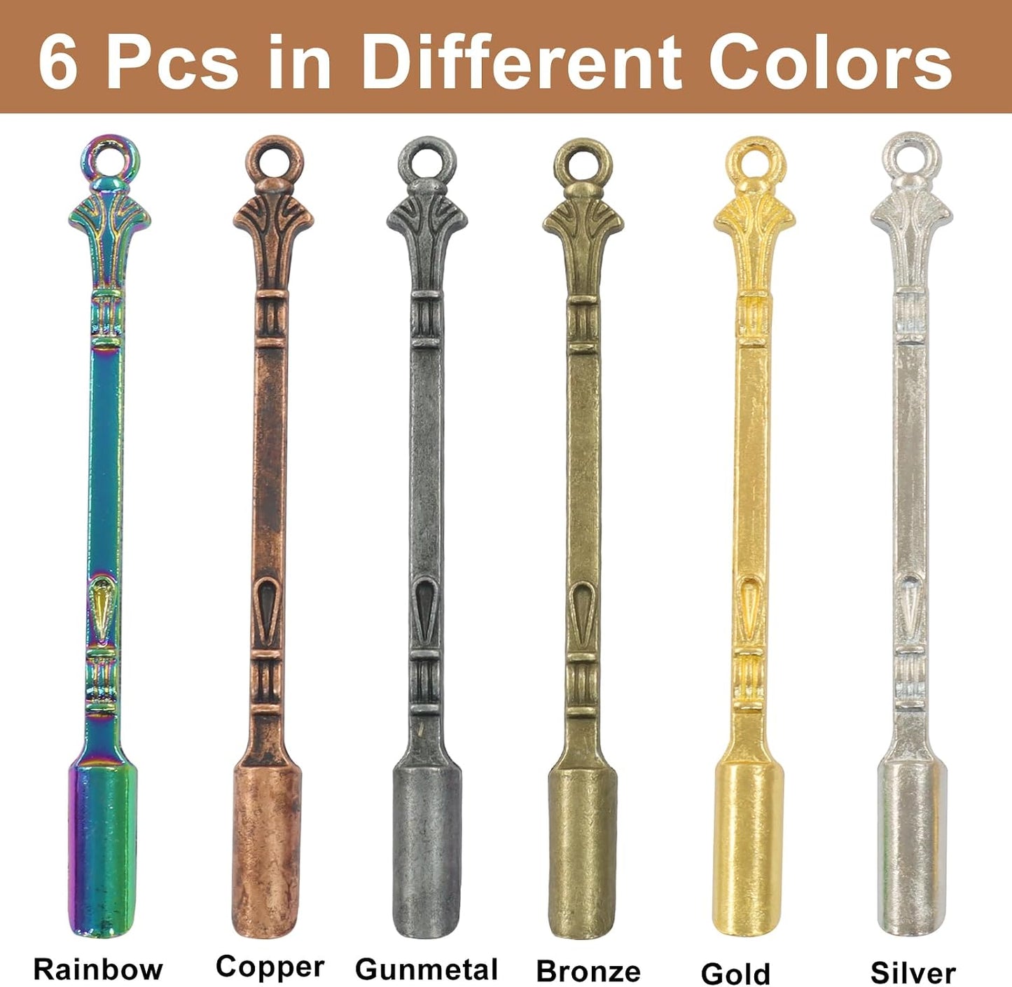 6 Pcs Mini Spoons, Colorful Metal Tiny Scoops, 3 Inch | Solid Metal Resists Bending, Colorful Finishes For Identification, Smooth Edges Protect Containers, Fits Spice Jars Bottles