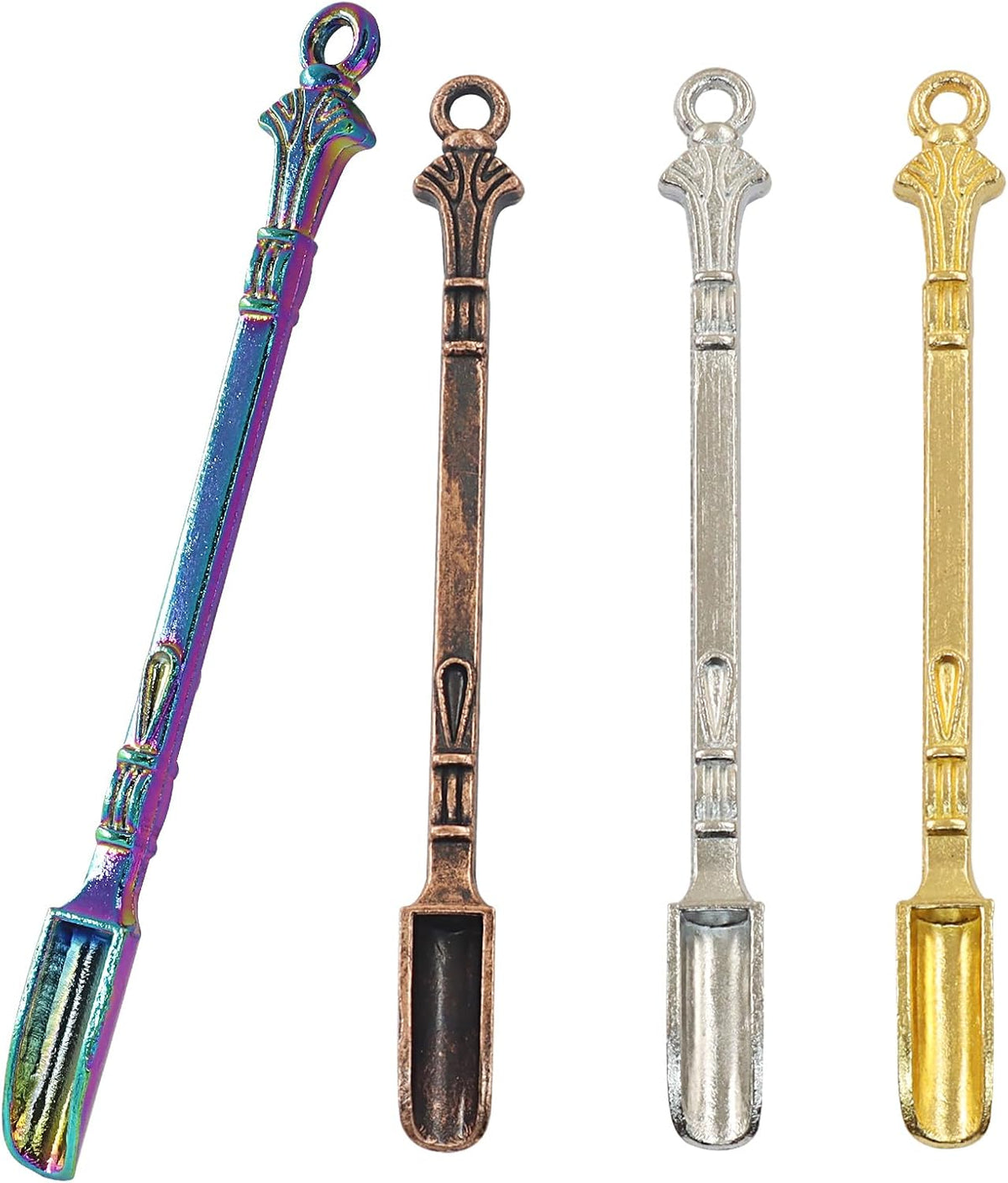 6 Pcs Mini Spoons, Colorful Metal Tiny Scoops, 3 Inch | Solid Metal Resists Bending, Colorful Finishes For Identification, Smooth Edges Protect Containers, Fits Spice Jars Bottles