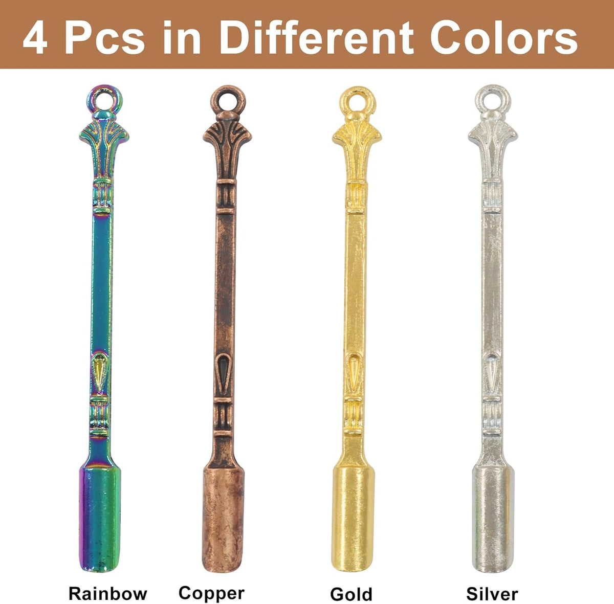 6 Pcs Mini Spoons, Colorful Metal Tiny Scoops, 3 Inch | Solid Metal Resists Bending, Colorful Finishes For Identification, Smooth Edges Protect Containers, Fits Spice Jars Bottles