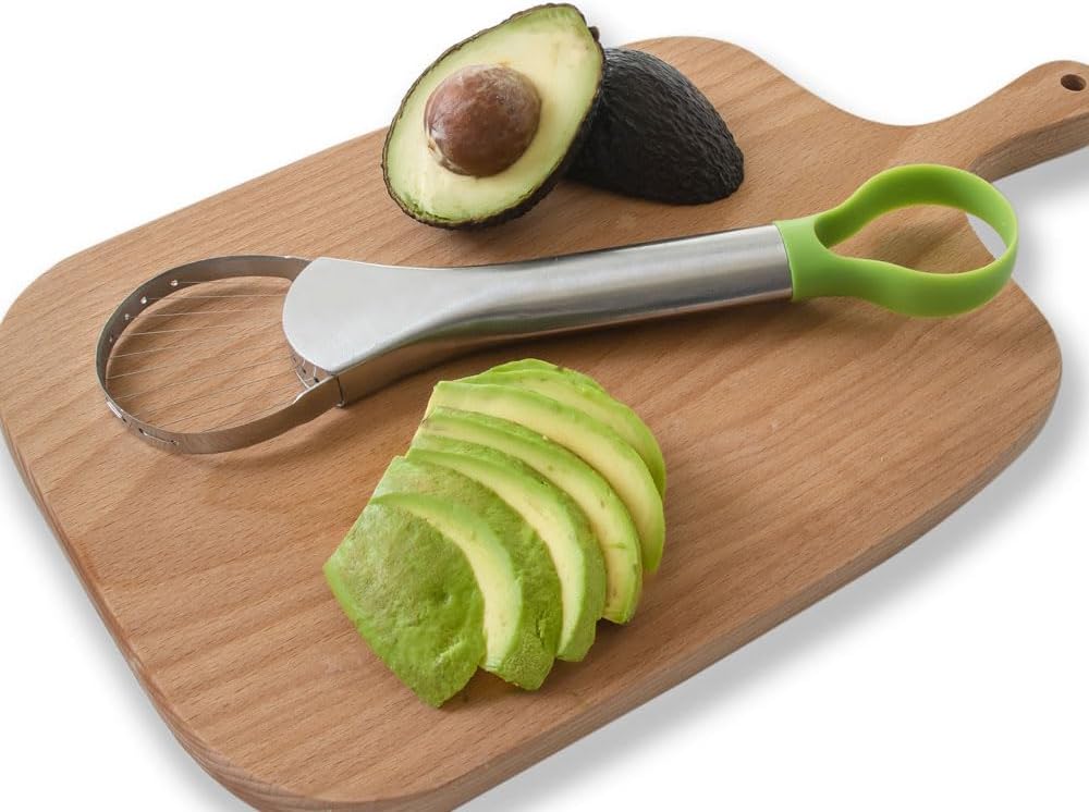 Avocado Slicer, 2 in 1 Stainless Steel Avocado Cutter Slicer/Peeler and Avocado Pit Remover, Cutting Thin Slices, Avocados Tool Fruit Cutter, Dishwasher Safe
