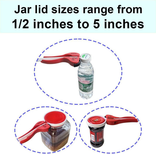 Arthritis-Friendly Jar & Bottle Opener for Tight Lids – Adjustable Silicone Belt Wrench Opens All Screw-Top Jars and Bottles, Self-Locking Grip for Weak Hands, Seniors & Kitchen Use (1 Pack)