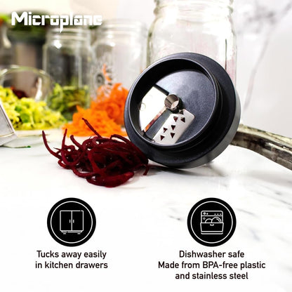 3-piece Gourmet Jar Top Collection, Vegetable Spiralizer, Corn Stripper & Peeler, Vegetable Slicer, Stainless Steel Jar Tops, Wide-Mouth Mason Jar Compatible Vegetable Chopper