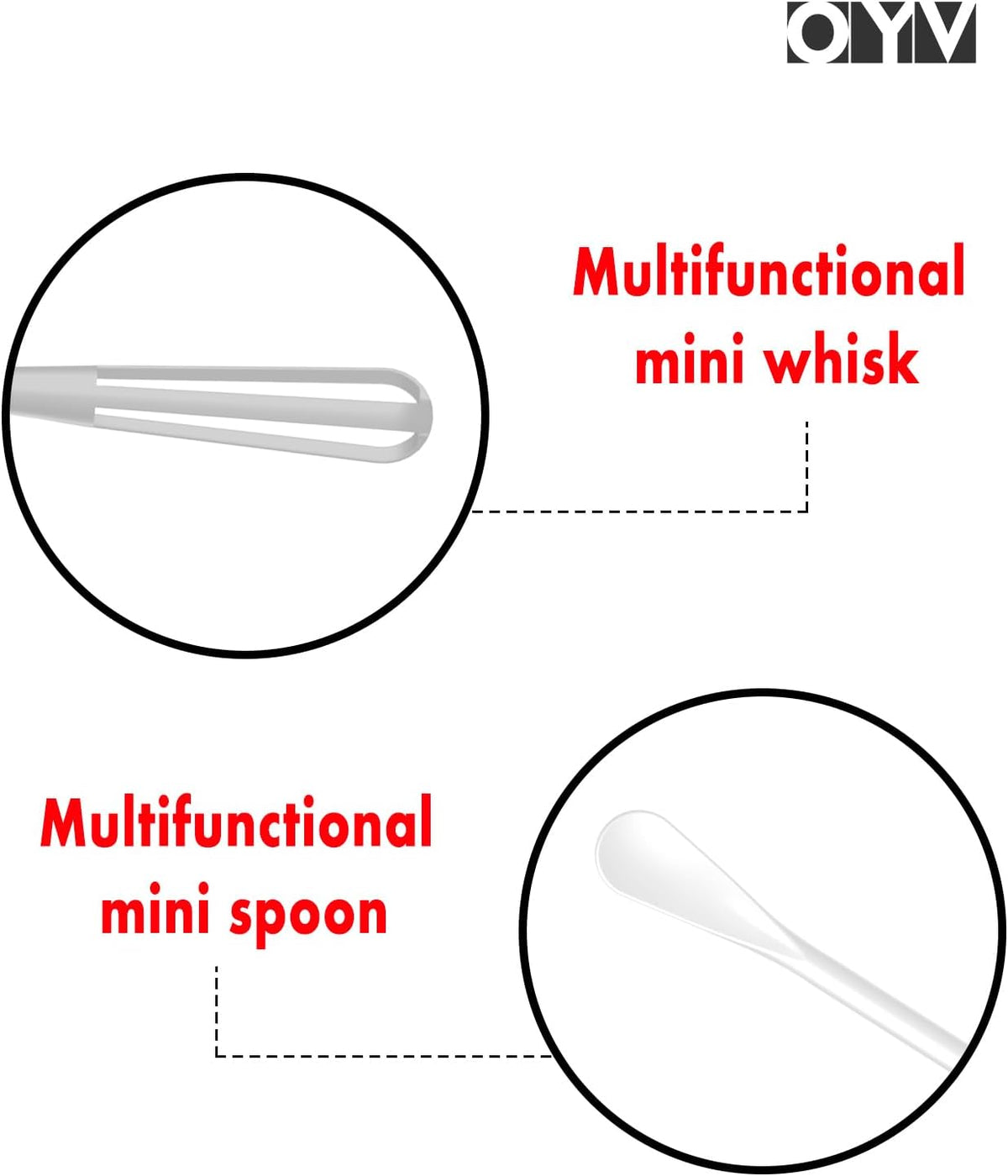 Scandinavian Modern Colors 2-In-1 Mini Whisk and Spoon, Set of 3