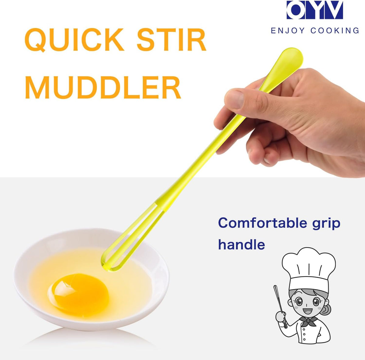Scandinavian Modern Colors 2-In-1 Mini Whisk and Spoon, Set of 3