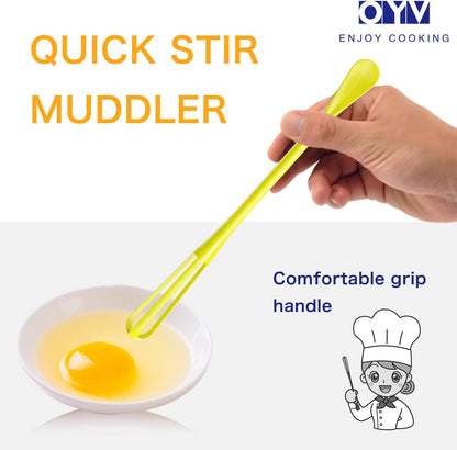 Scandinavian Modern Colors 2-In-1 Mini Whisk and Spoon, Set of 3