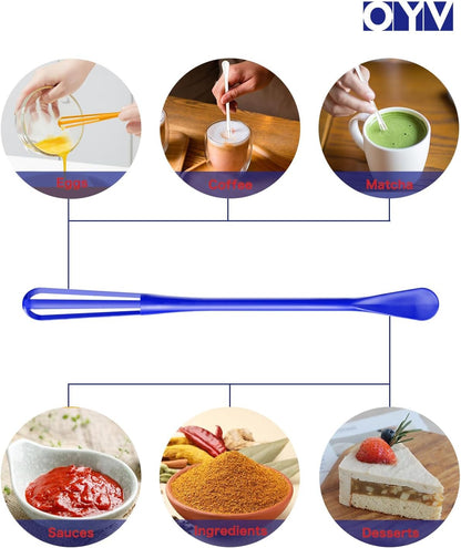 Scandinavian Modern Colors 2-In-1 Mini Whisk and Spoon, Set of 3