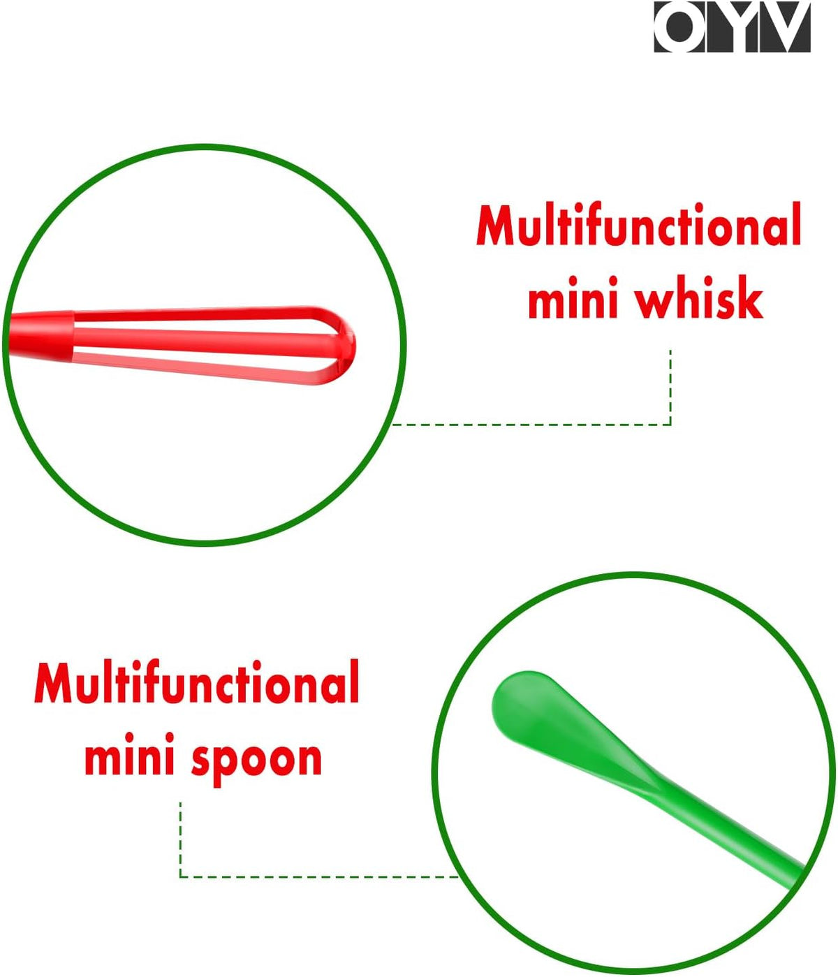 Scandinavian Modern Colors 2-In-1 Mini Whisk and Spoon, Set of 3