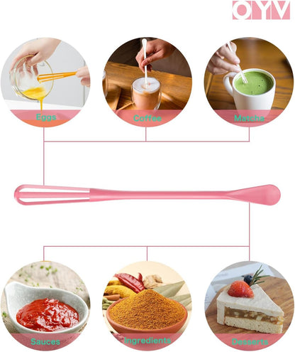 Scandinavian Modern Colors 2-In-1 Mini Whisk and Spoon, Set of 3