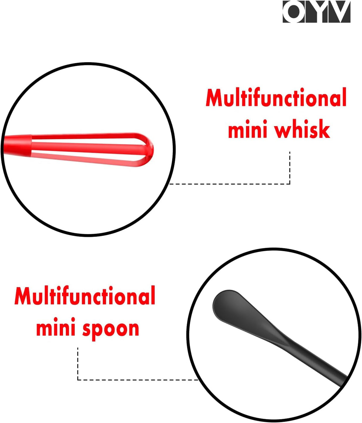Scandinavian Modern Colors 2-In-1 Mini Whisk and Spoon, Set of 3