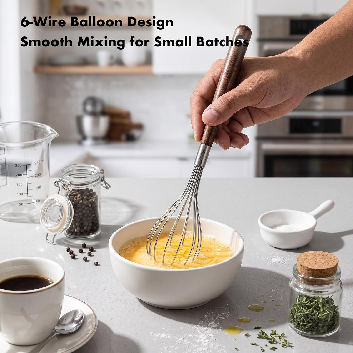 Scandinavian Modern Colors 2-In-1 Mini Whisk and Spoon, Set of 3