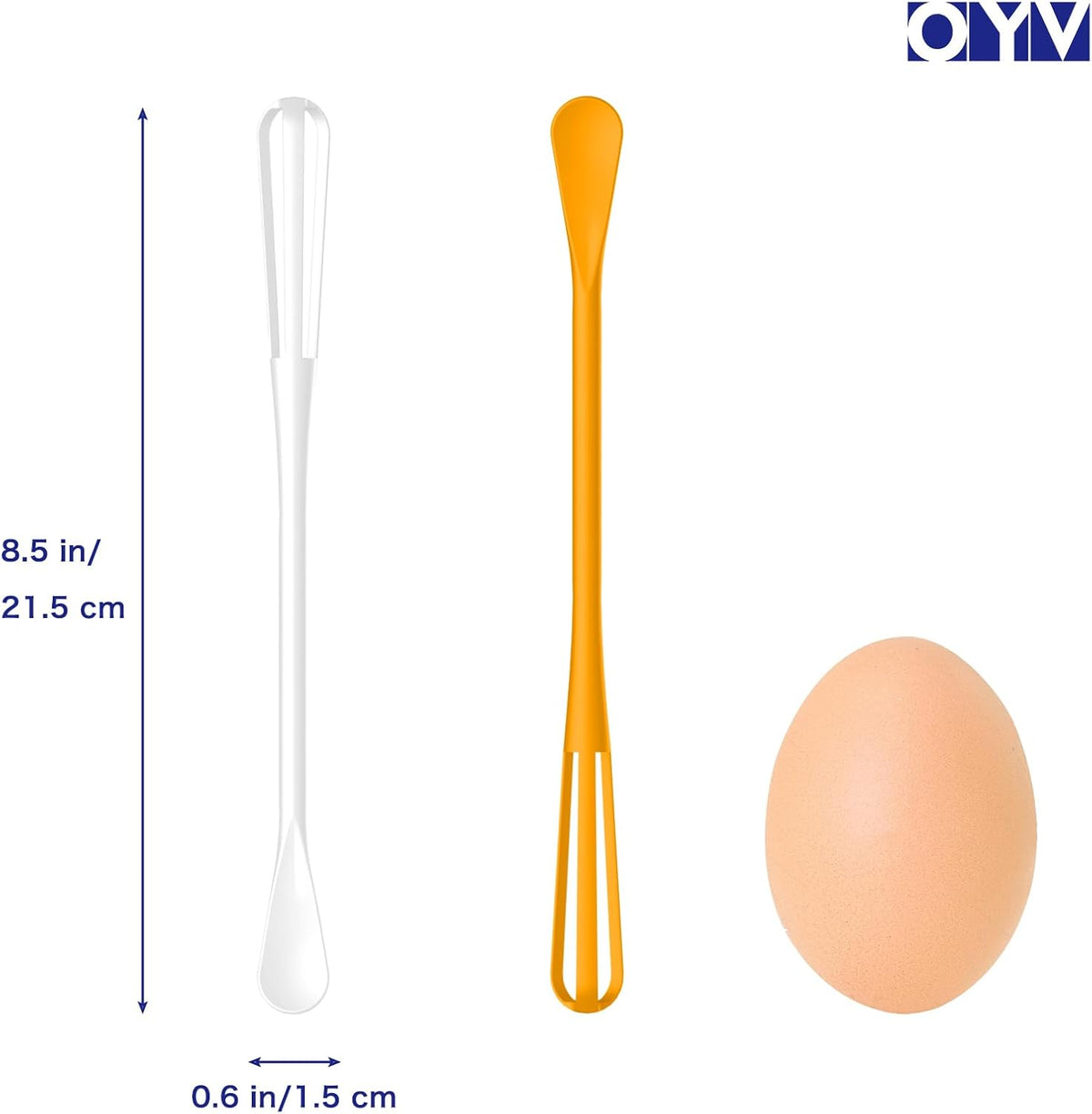 Scandinavian Modern Colors 2-In-1 Mini Whisk and Spoon, Set of 3