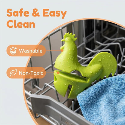 Silicone Pot Clip Spoon Utensil Rest Top Spill-proof Lid Lifter Non-Slip Holder Stove Organizer Steam Releaser