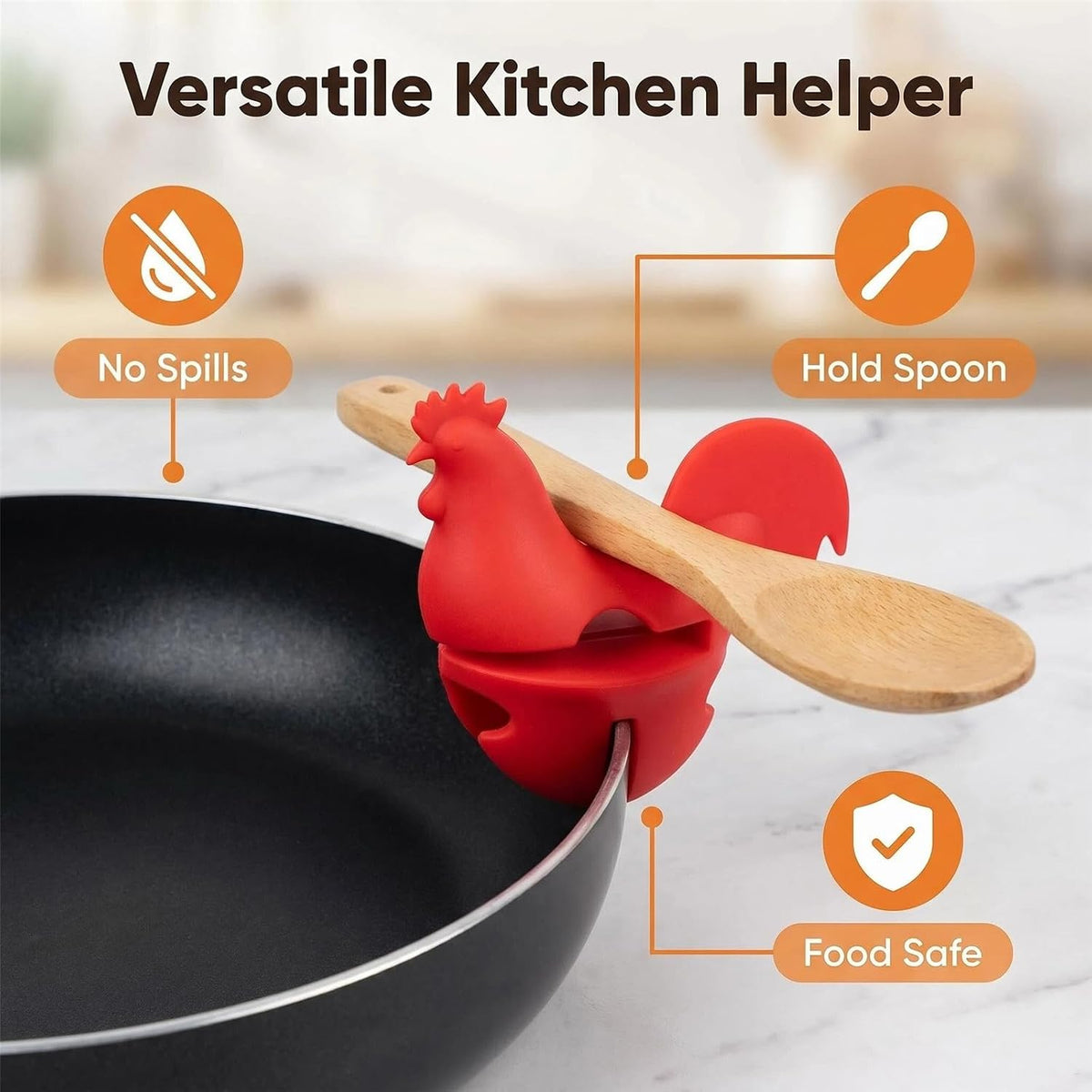 Silicone Pot Clip Spoon Utensil Rest Top Spill-proof Lid Lifter Non-Slip Holder Stove Organizer Steam Releaser