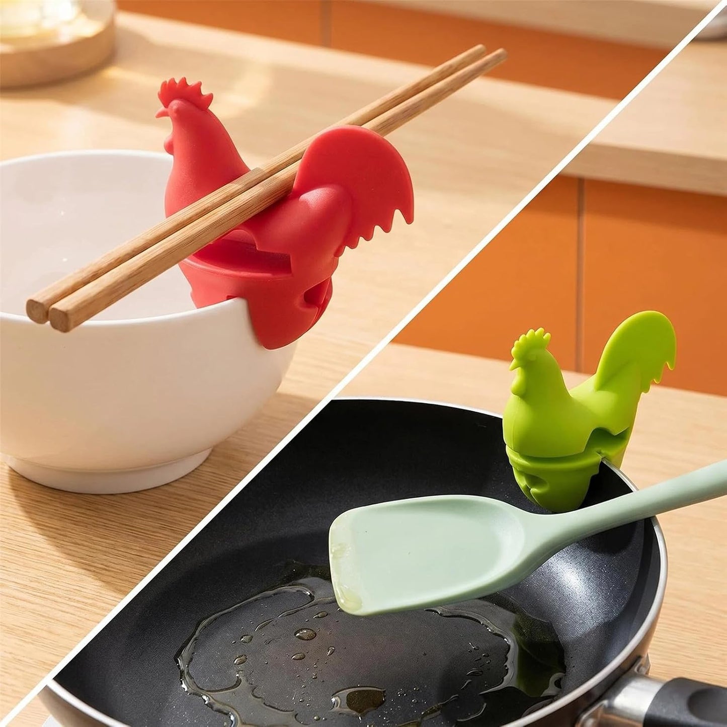 Silicone Pot Clip Spoon Utensil Rest Top Spill-proof Lid Lifter Non-Slip Holder Stove Organizer Steam Releaser