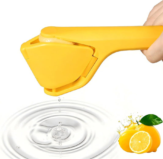 Lemon Squeezer, Effortless Manual Flat Lime Juicer Squeezer, Fold-Flat Citrus Juicer, Hand Citrus Press, Sturdy Flat Manual Lemon Juicer, Suits Lime & Lemon (Yellow)
