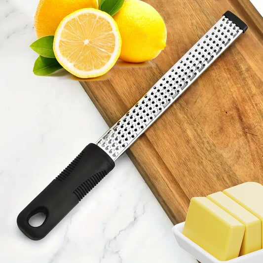 Premium Lemon Zester Grater with Handle - Fruits, Garlic, Chocolate, Nutmeg, Ginger Grater - Stainless Steel Citrus Zester with Blade Cover