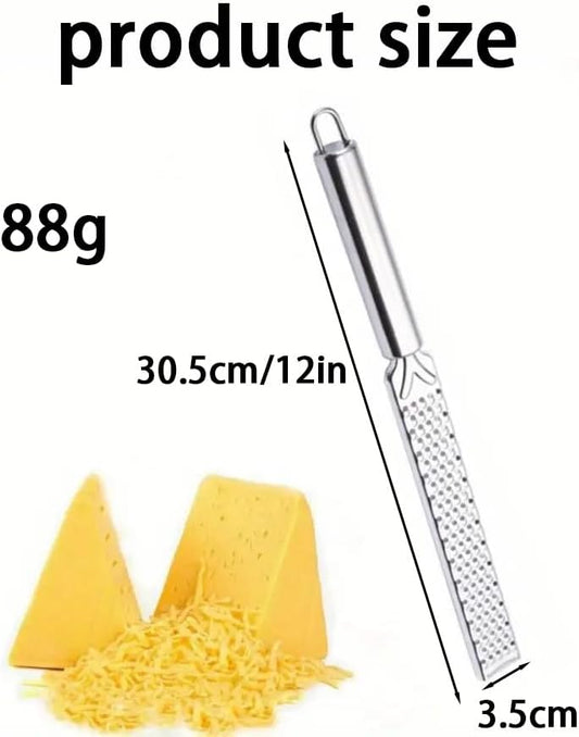 Premium Lemon Zester Grater with Handle - Fruits, Garlic, Chocolate, Nutmeg, Ginger Grater - Stainless Steel Citrus Zester with Blade Cover